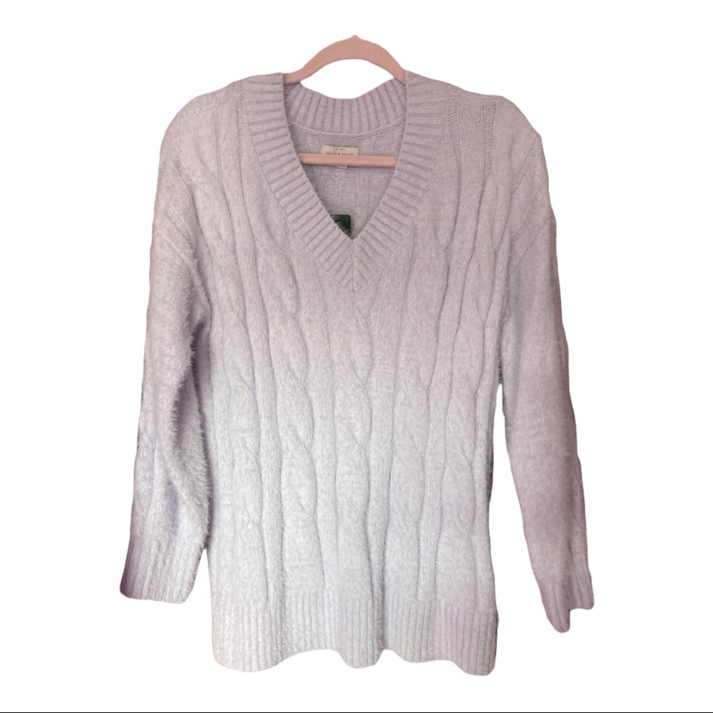 Soft Lavender Lucky Brand Fuzzy Slouchy Sweater